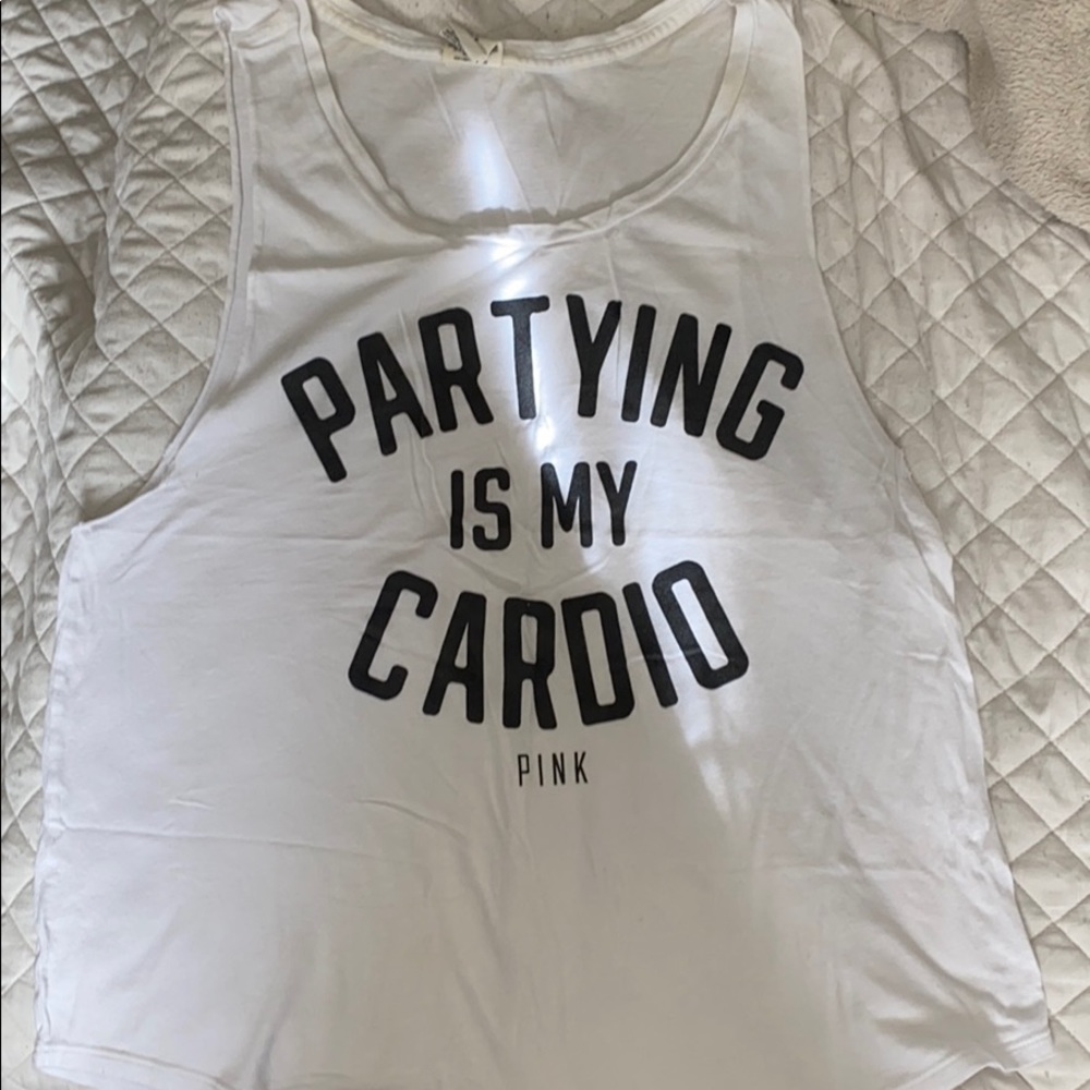 WHITE VS PINK GRAPHIC TANK SZ M